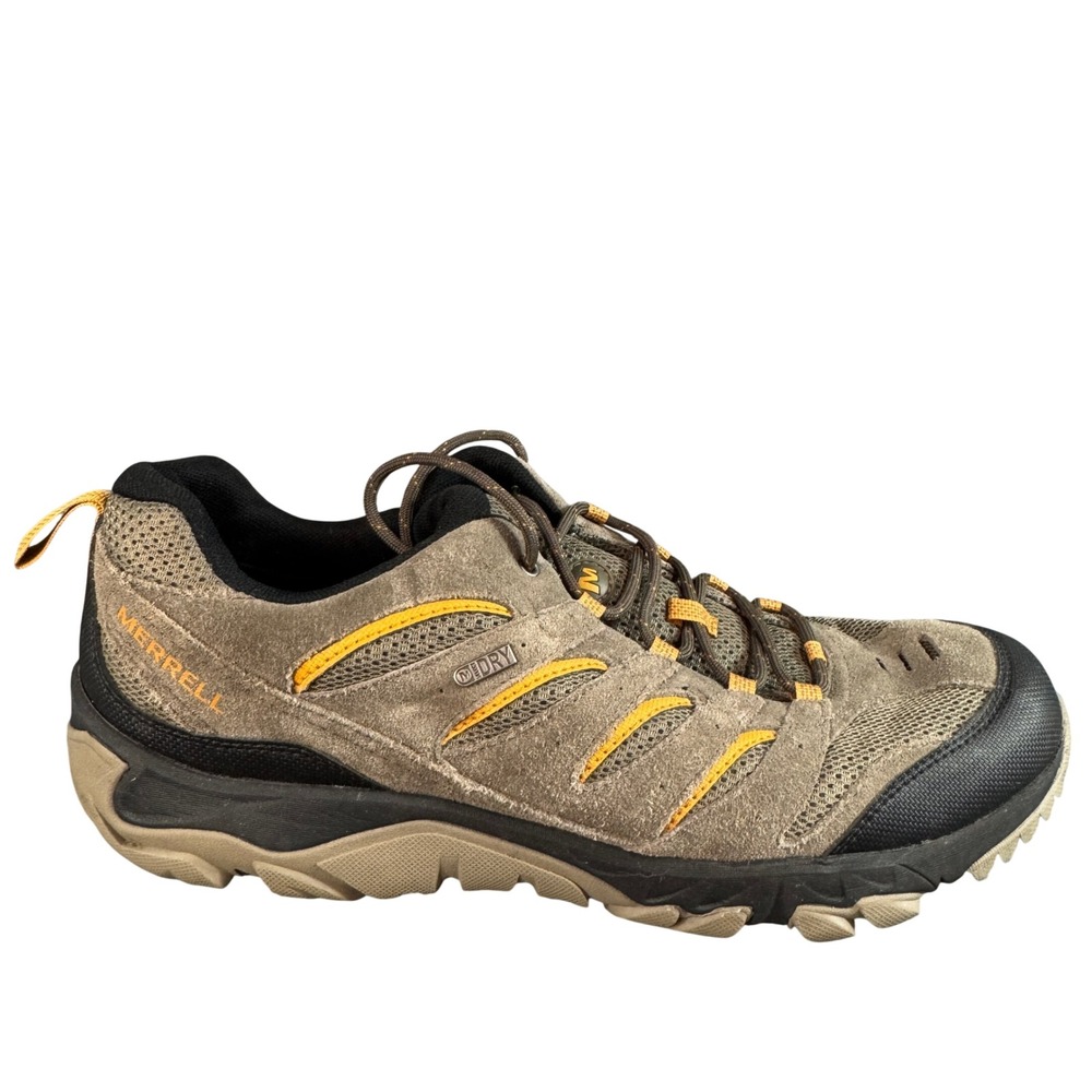 Merrell M-Select DRY Mens Hiking Shoes Brown Orange Low Top Trail Sneakers